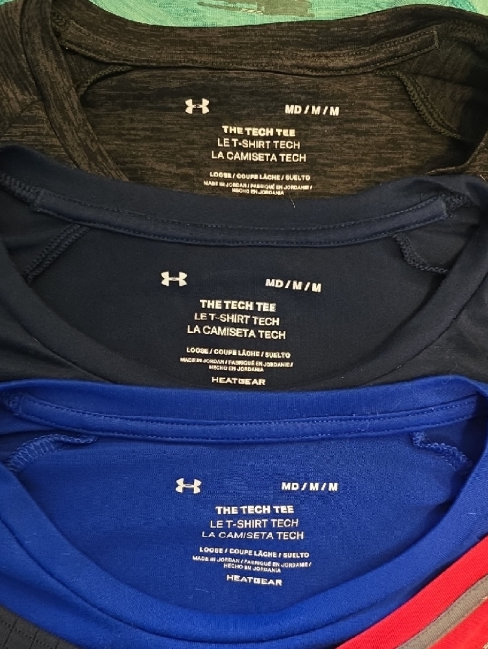Under Armour Performance Tee Bundle - White/Gray/Teal/Green/Navy/Royal/Red/Black - Picture 2 of 10